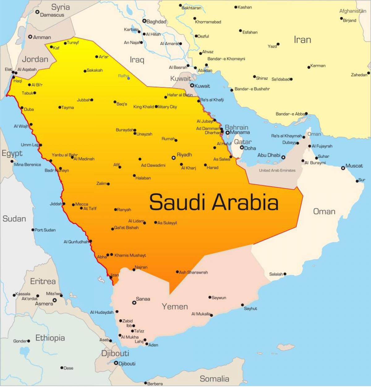 La mecque en arabie saoudite carte