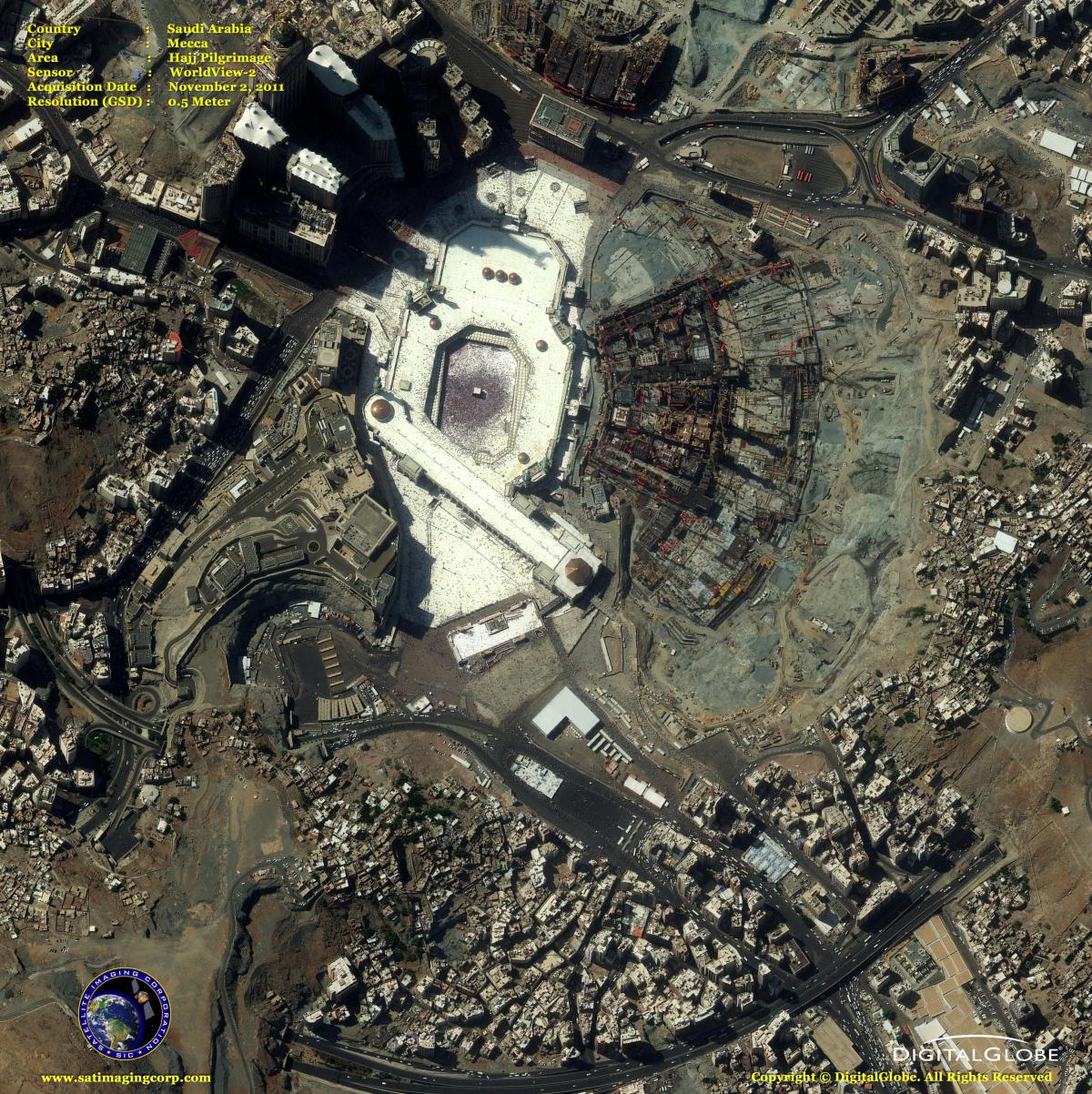 carte de la Mecque carte satellite