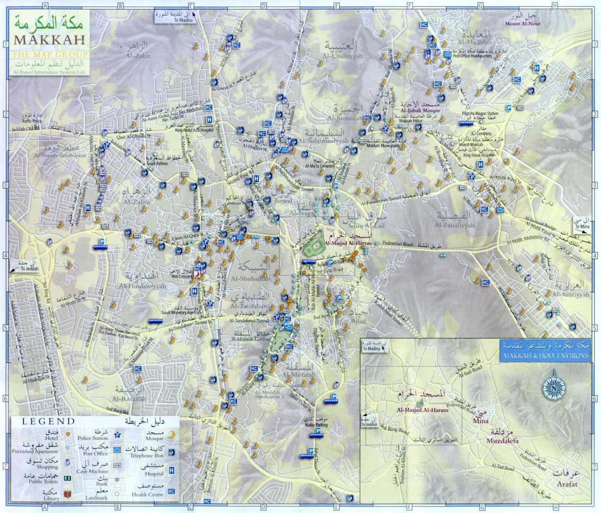  carte de la Mecque ziyarat lieux