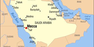Carte de l'hégire, la route de la Mecque